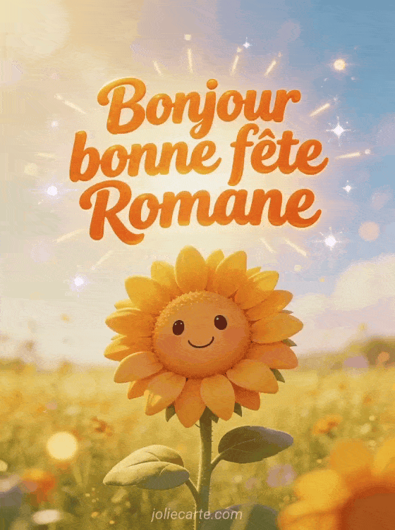 Carte bonne fête Romane animée