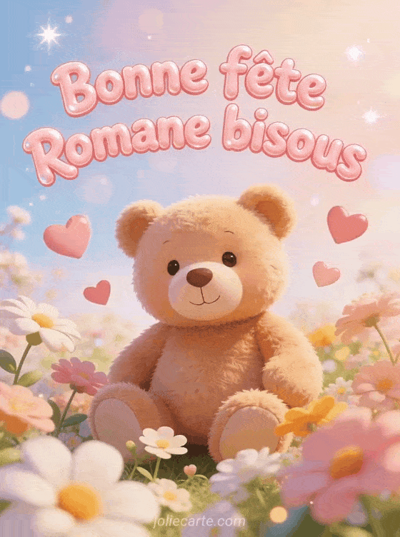 Carte bonne fête Romane animée