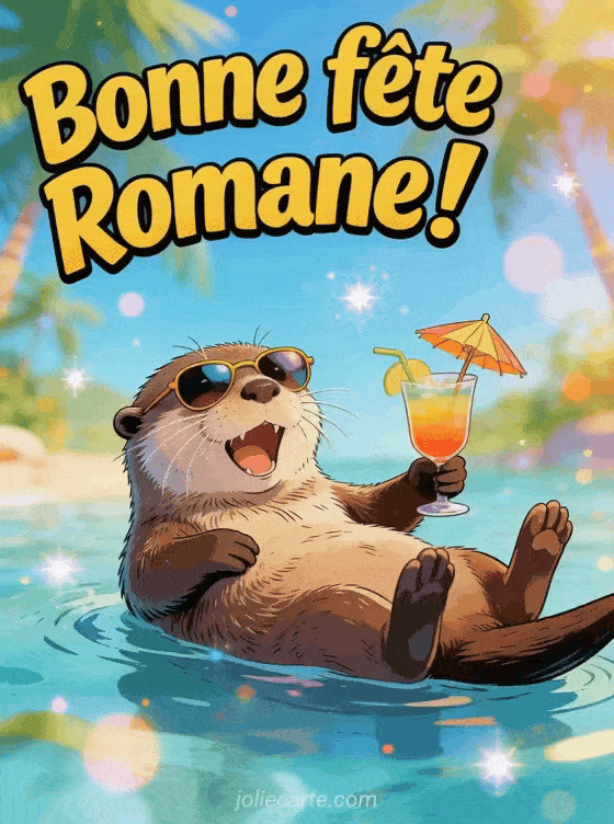 Carte bonne fête Romane animée