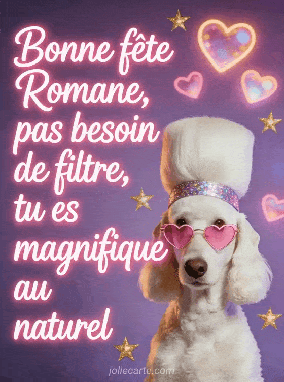 Carte bonne fête Romane animée