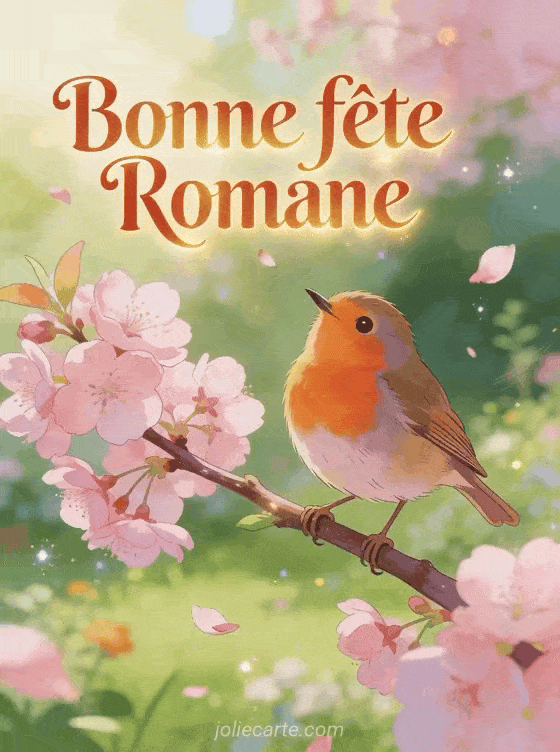 Carte bonne fête Romane animée