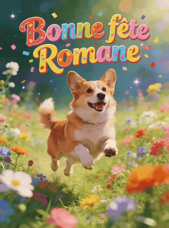 Carte bonne fête Romane animée