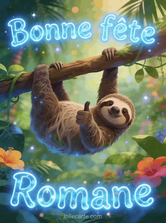 Carte bonne fête Romane animée
