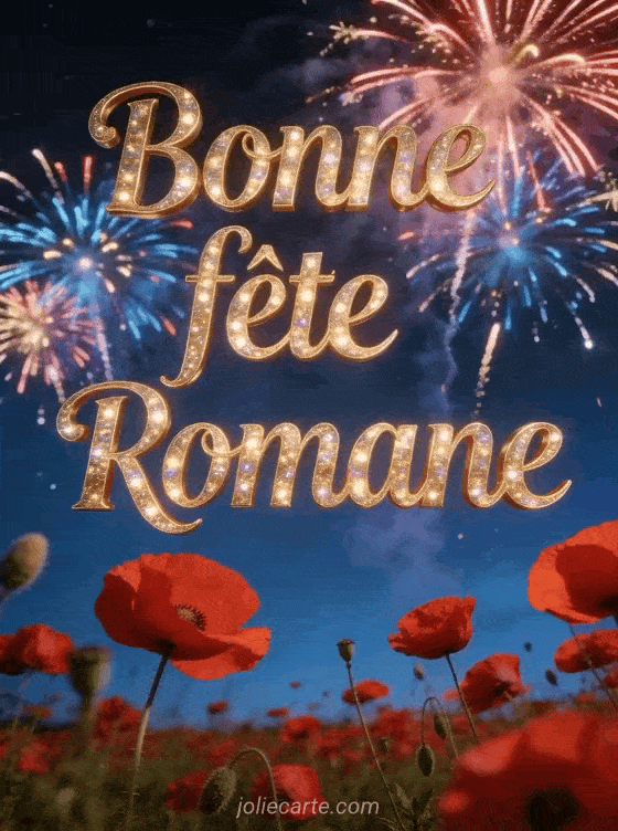 Carte bonne fête Romane animée