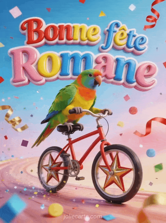 Carte bonne fête Romane animée