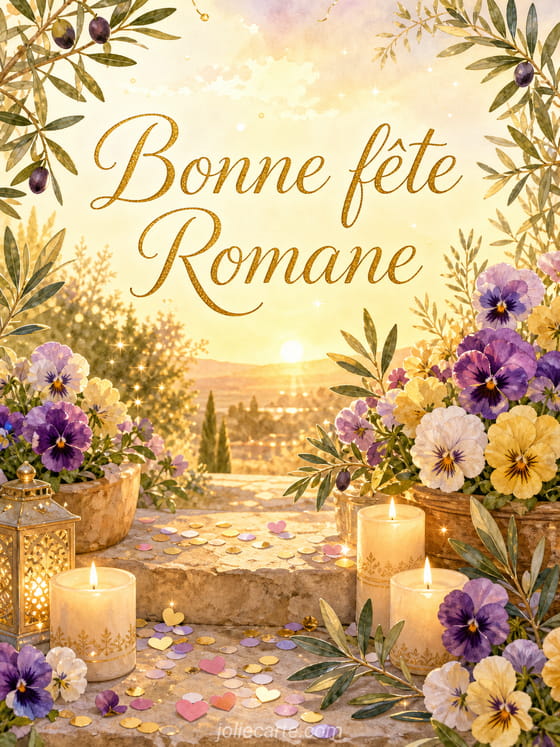 Carte bonne fête Romane