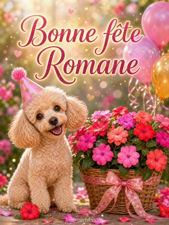 Carte bonne fête Romane