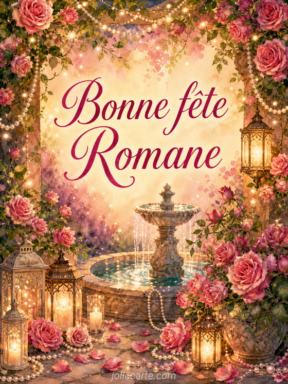 Carte bonne fête Romane