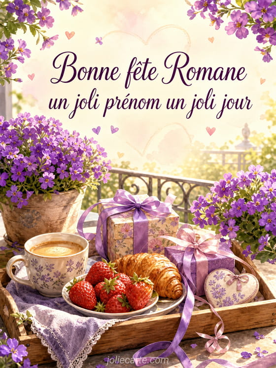 Carte bonne fête Romane