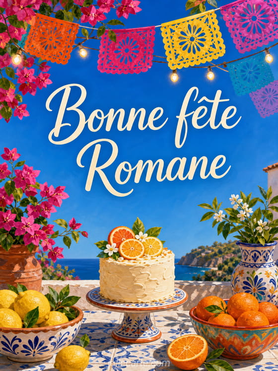 Carte bonne fête Romane