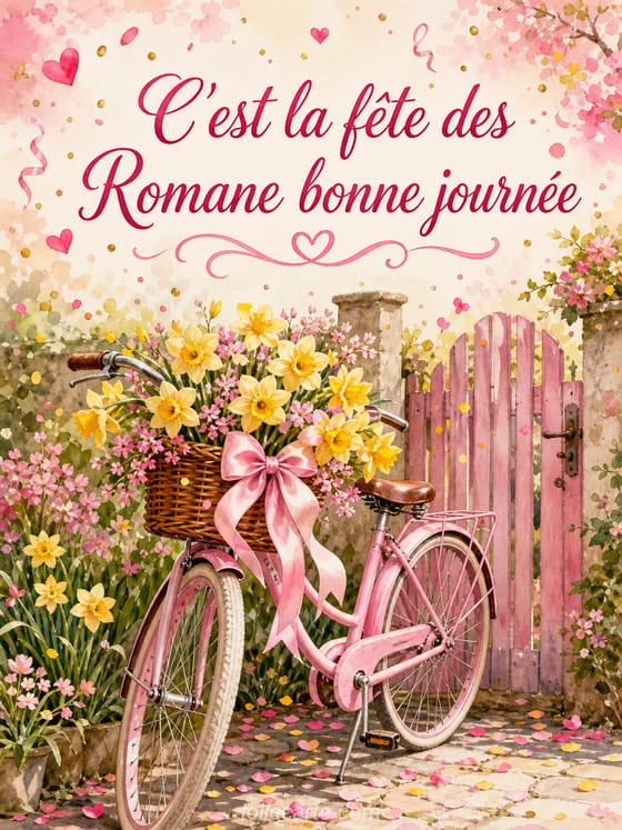 Carte bonne fête Romane