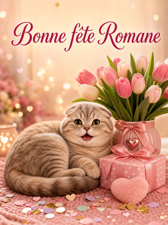 Carte bonne fête Romane