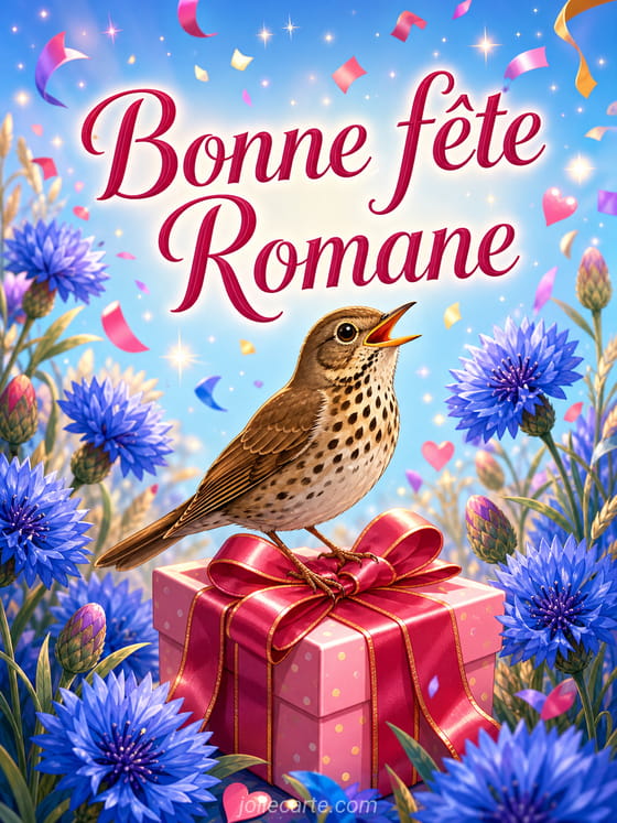 Carte bonne fête Romane