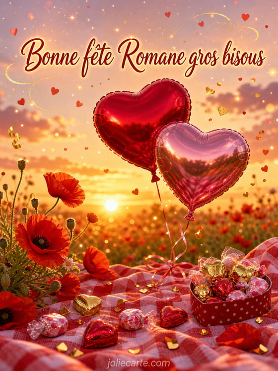 Carte bonne fête Romane