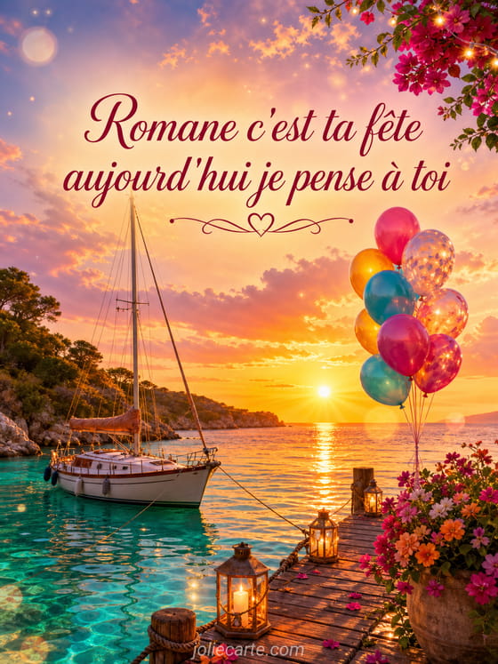 Carte bonne fête Romane