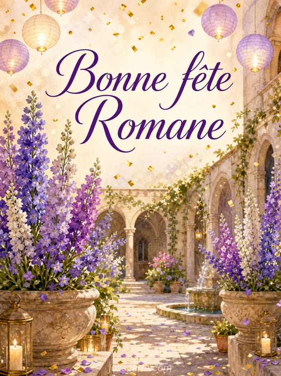 Carte bonne fête Romane