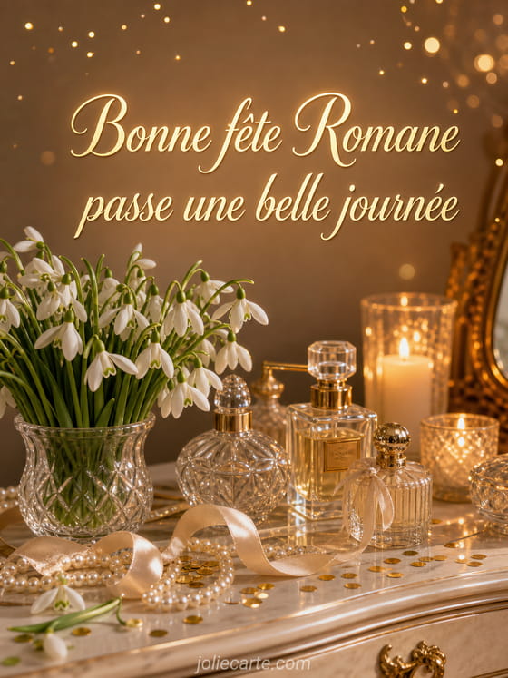 Carte bonne fête Romane