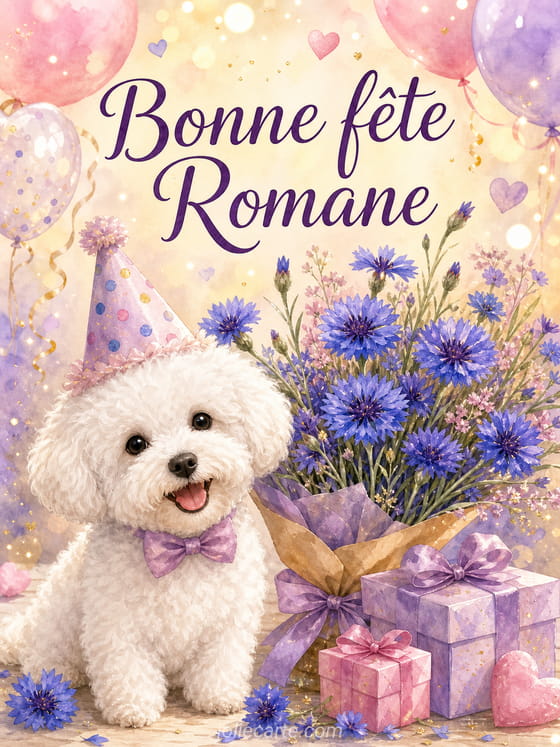 Carte bonne fête Romane