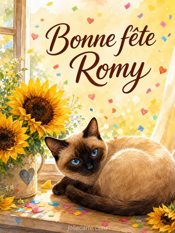 Carte bonne fête Romy