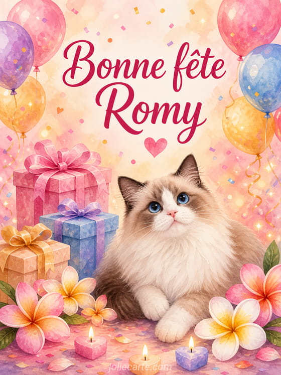 Carte bonne fête Romy