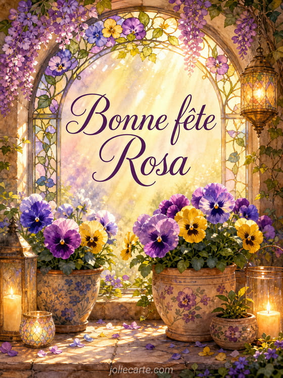 Carte bonne fĂȘte Rosa