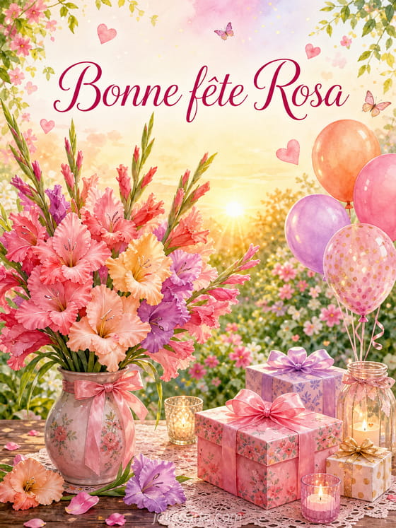 Carte bonne fĂȘte Rosa
