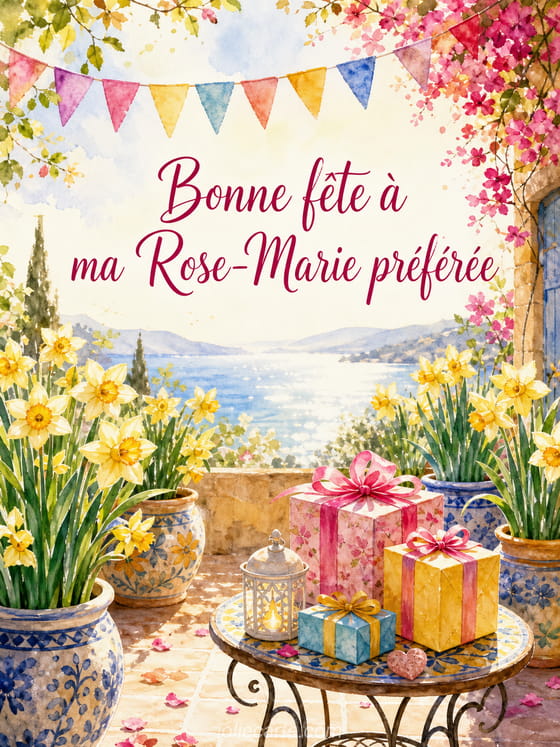 Carte bonne fĂȘte Rose-Marie