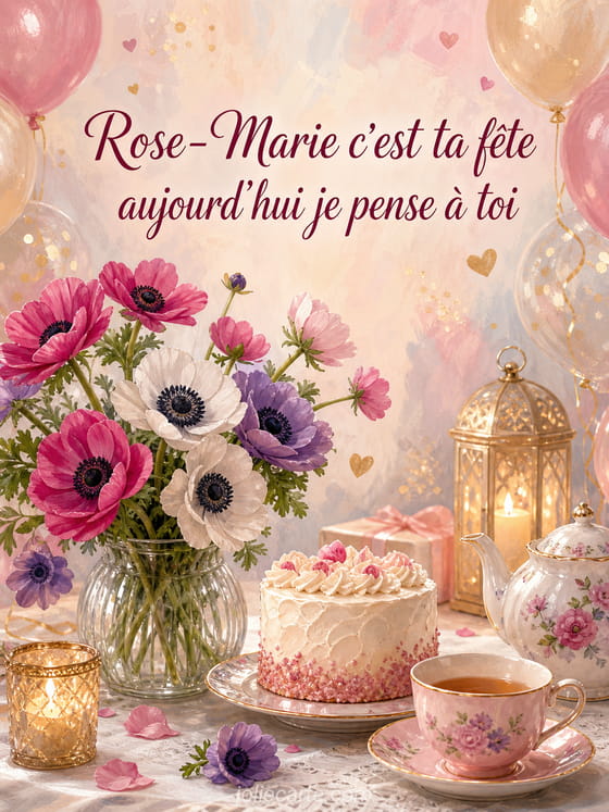 Carte bonne fĂȘte Rose-Marie