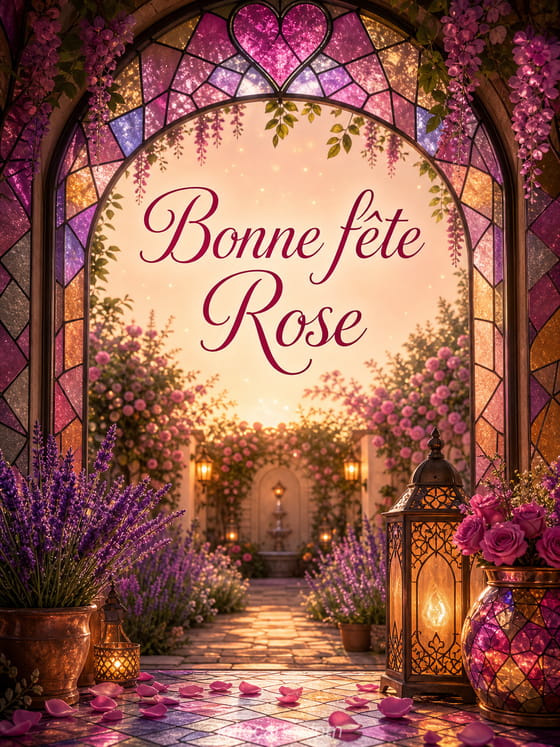 Carte bonne fĂȘte Rose