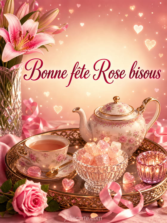 Carte bonne fĂȘte Rose