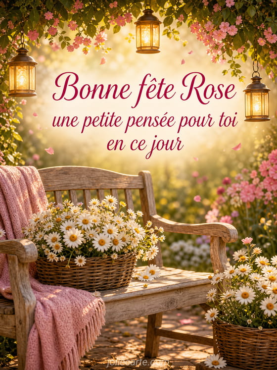 Carte bonne fĂȘte Rose