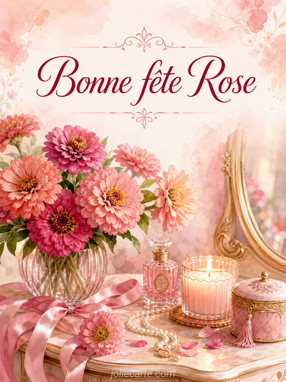 Carte bonne fĂȘte Rose