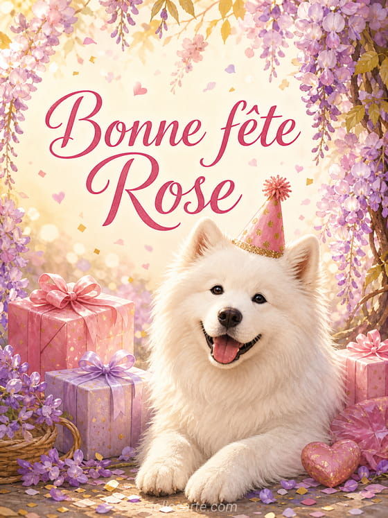 Carte bonne fĂȘte Rose