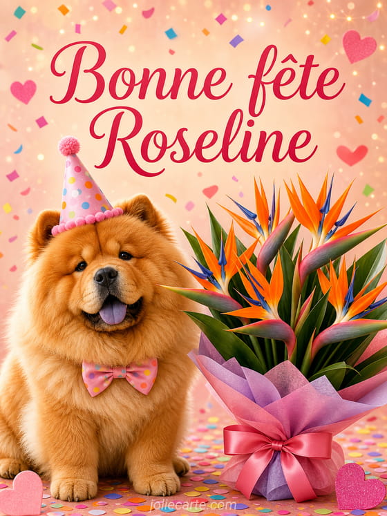 Carte bonne fĂȘte Roseline