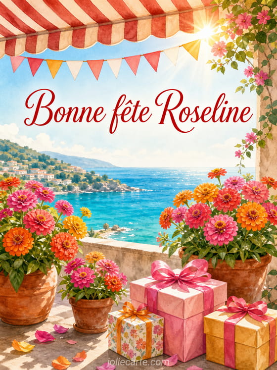 Carte bonne fĂȘte Roseline