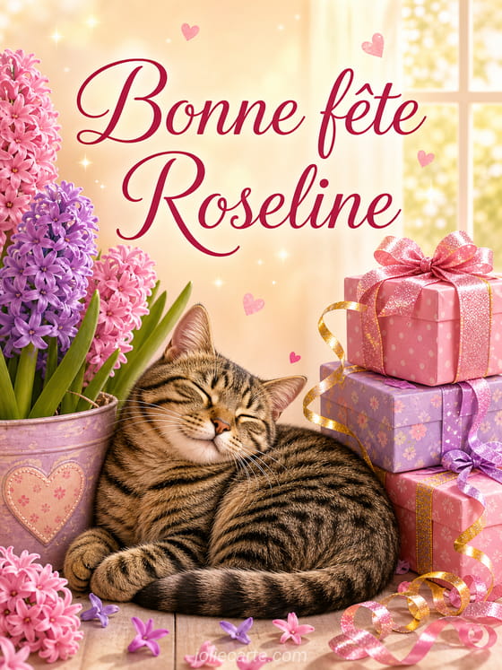 Carte bonne fĂȘte Roseline
