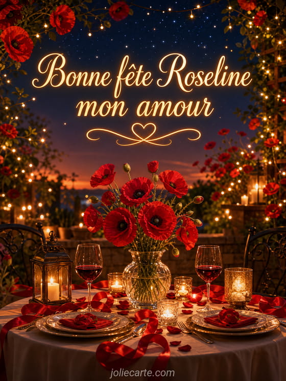 Carte bonne fĂȘte Roseline