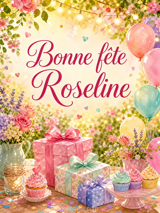 Carte bonne fĂȘte Roseline