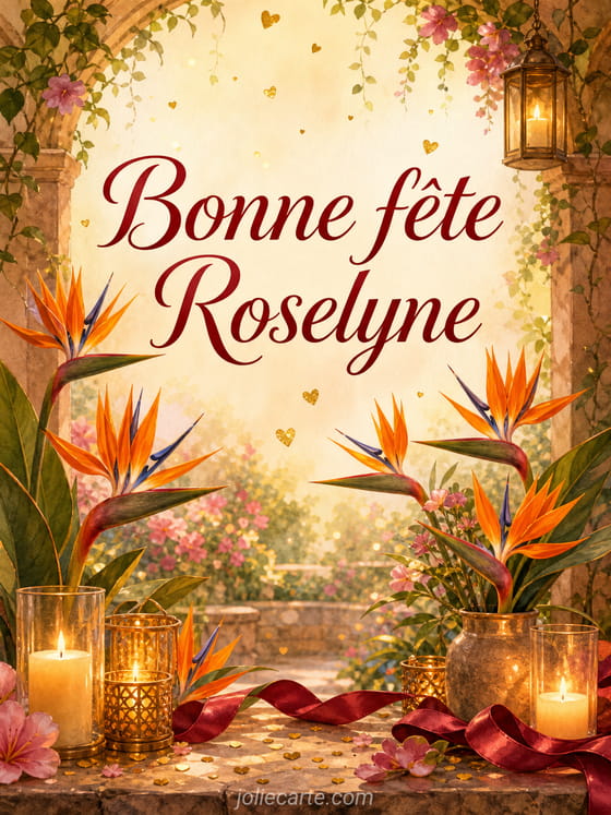 Carte bonne fĂȘte Roselyne