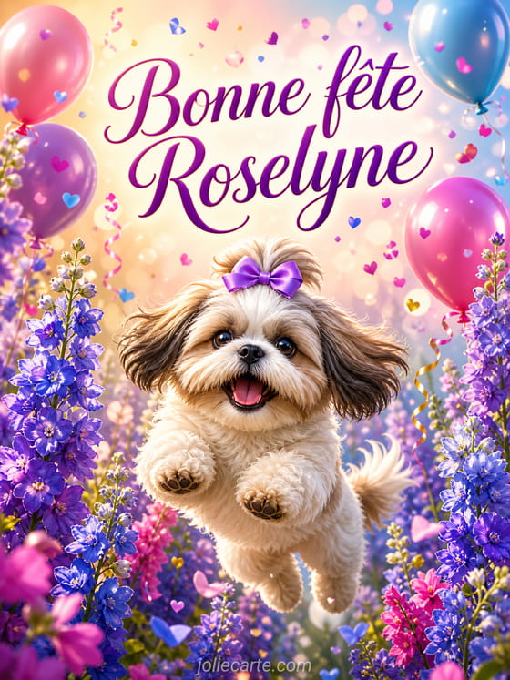 Carte bonne fĂȘte Roselyne