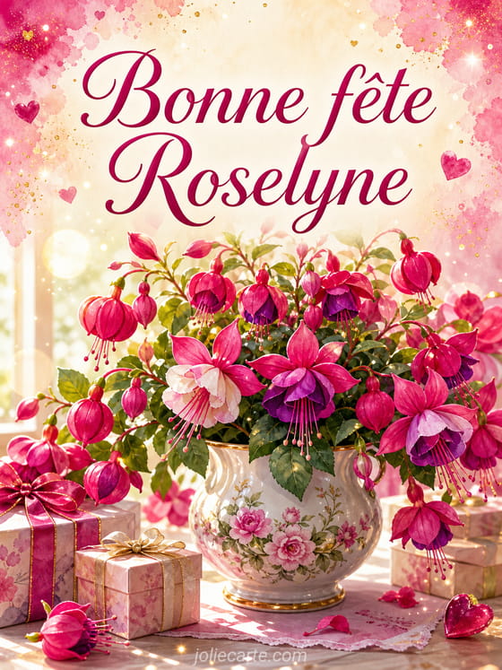 Carte bonne fĂȘte Roselyne
