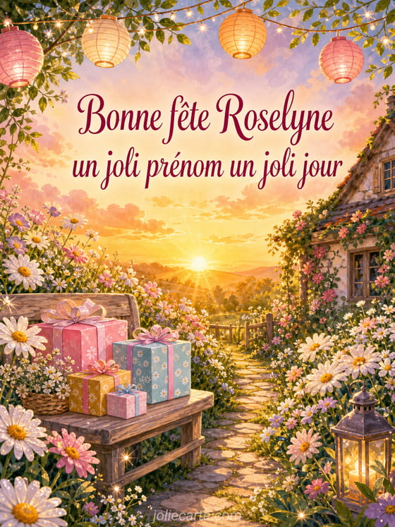 Carte bonne fĂȘte Roselyne