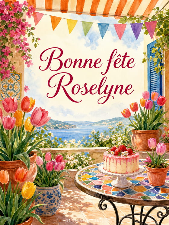 Carte bonne fĂȘte Roselyne