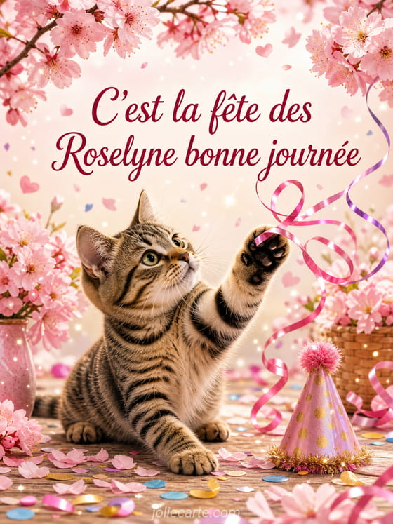 Carte bonne fĂȘte Roselyne