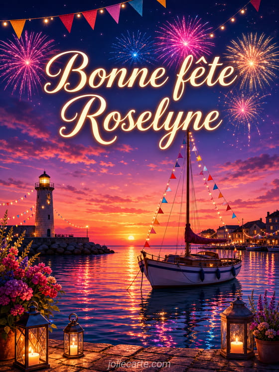 Carte bonne fĂȘte Roselyne
