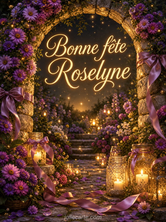 Carte bonne fĂȘte Roselyne