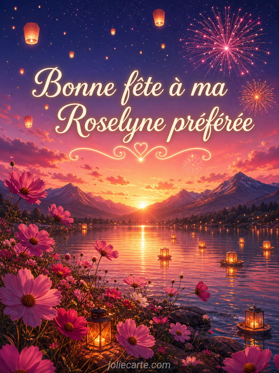 Carte bonne fĂȘte Roselyne