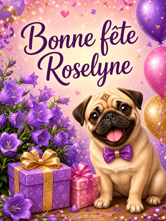 Carte bonne fĂȘte Roselyne