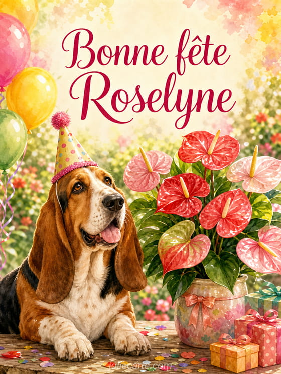 Carte bonne fĂȘte Roselyne