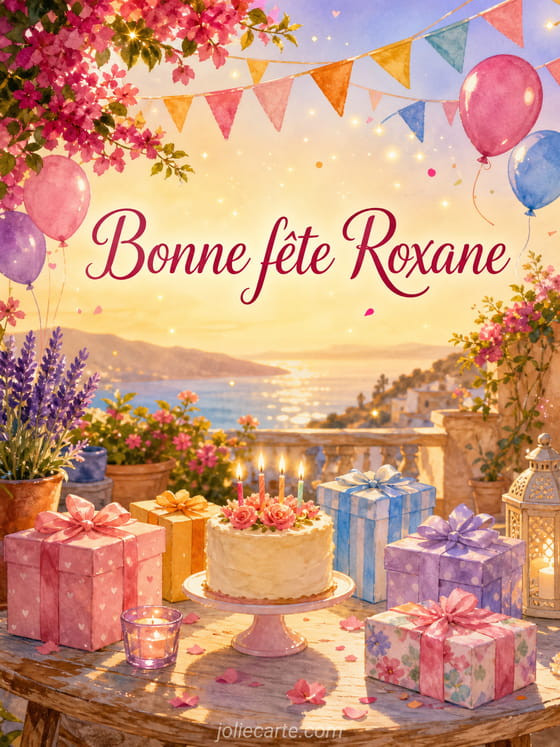 Carte bonne fête Roxane
